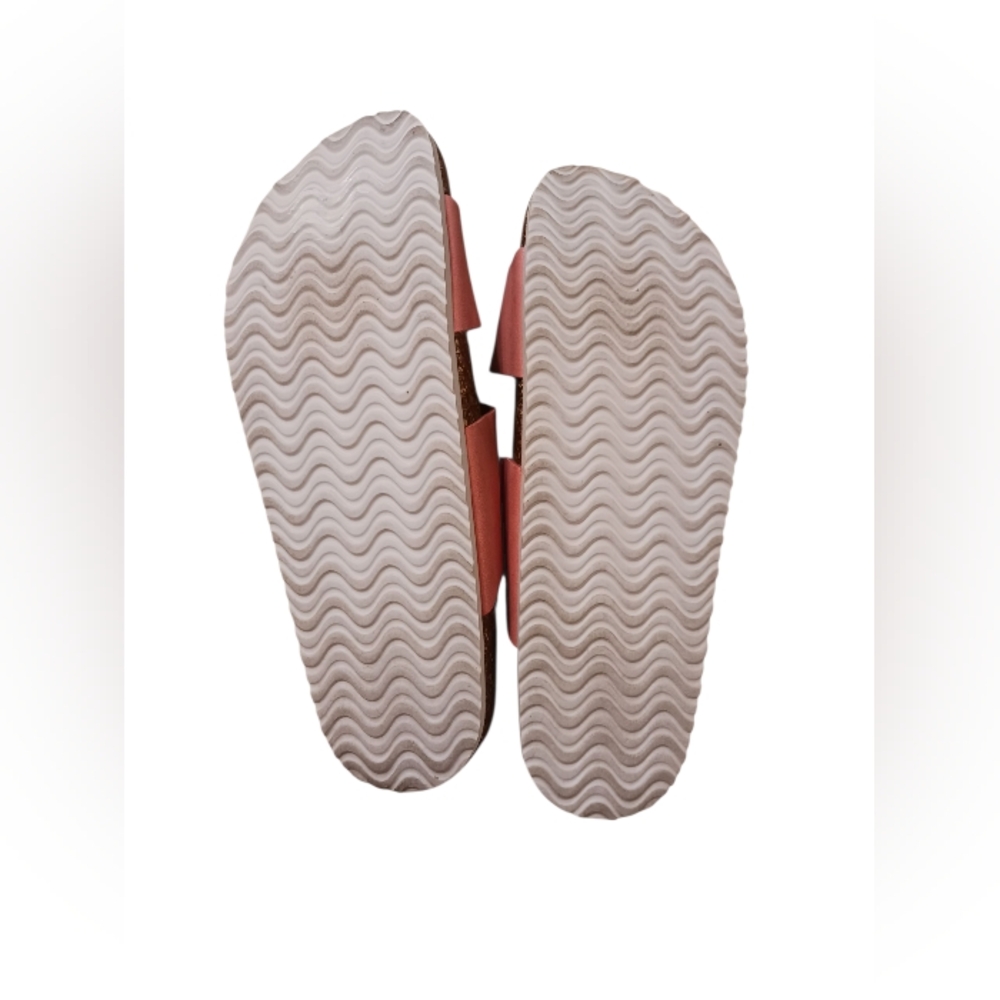 WOMEN'S TIME & TRU CORAL TWO-BAND FOOTBED SLIDES SIZE 9 - Picture 3 of 3